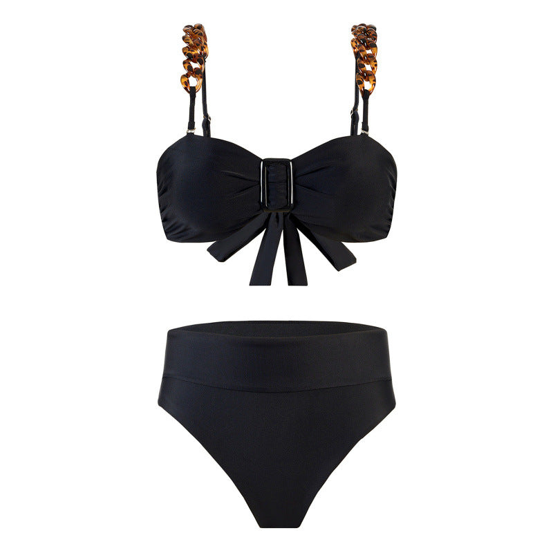 Damen Bikini-Set mit elegantem Wickelrock und raffinierten Trägerdetails Drune