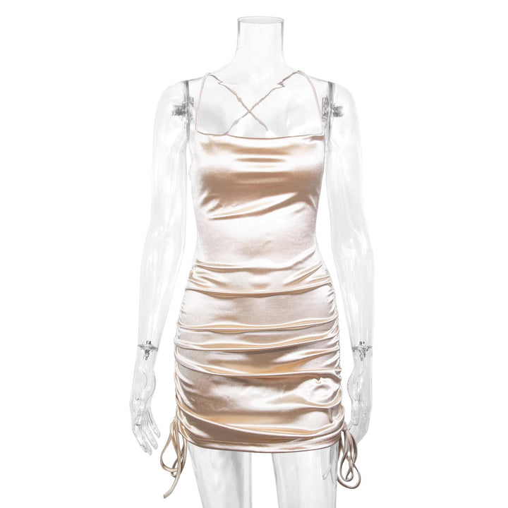 Damen Wickelkleid mit feiner Raffung und verstellbaren Trägern Drune