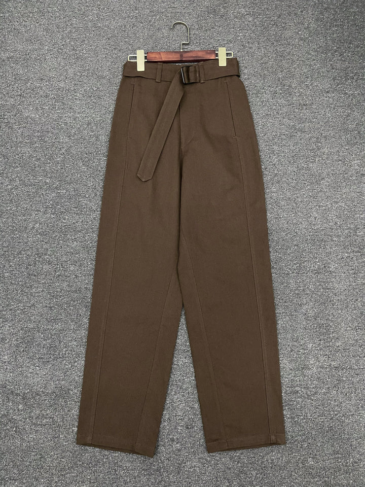 Damen Elegante und bequeme High-Waist-Hose mit Gürtel Drune