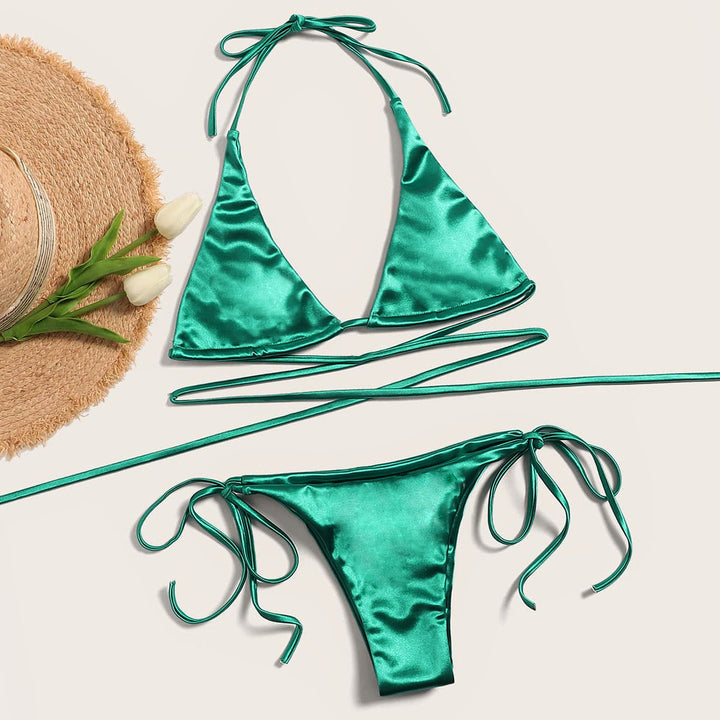 Damen Triangel-Bikini mit verführerischem Satin-Finish Drune