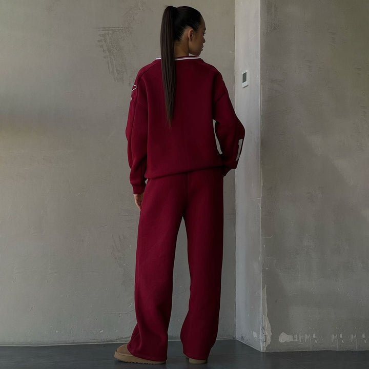 Damen Sportliches Freizeitanzug mit weitem Schnitt und lässigem Design Drune