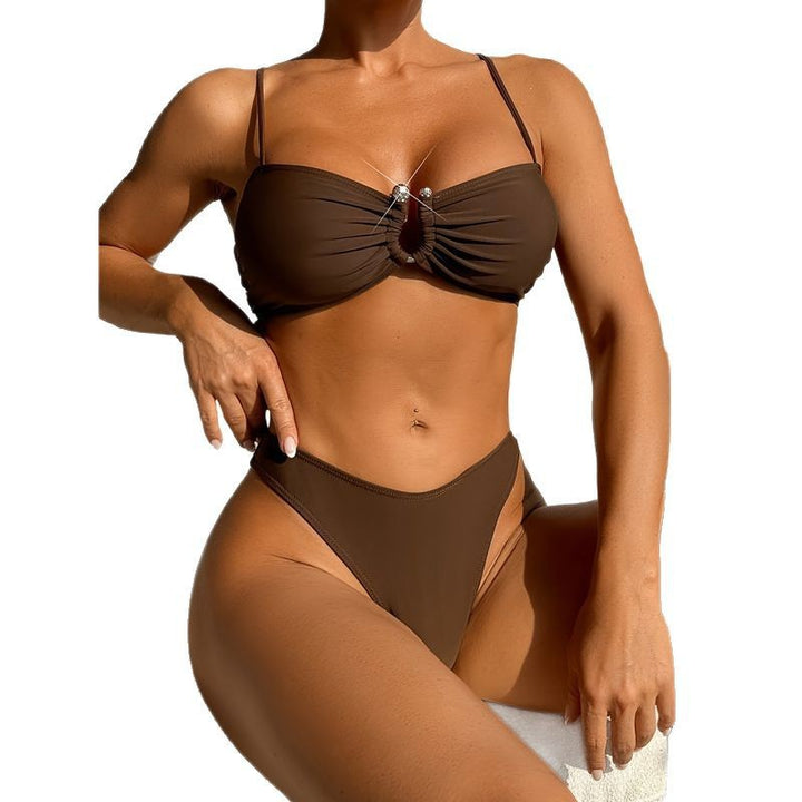 Damen Bikini-Set mit schickem Wickelrock und dekorativem Ringdetails Drune
