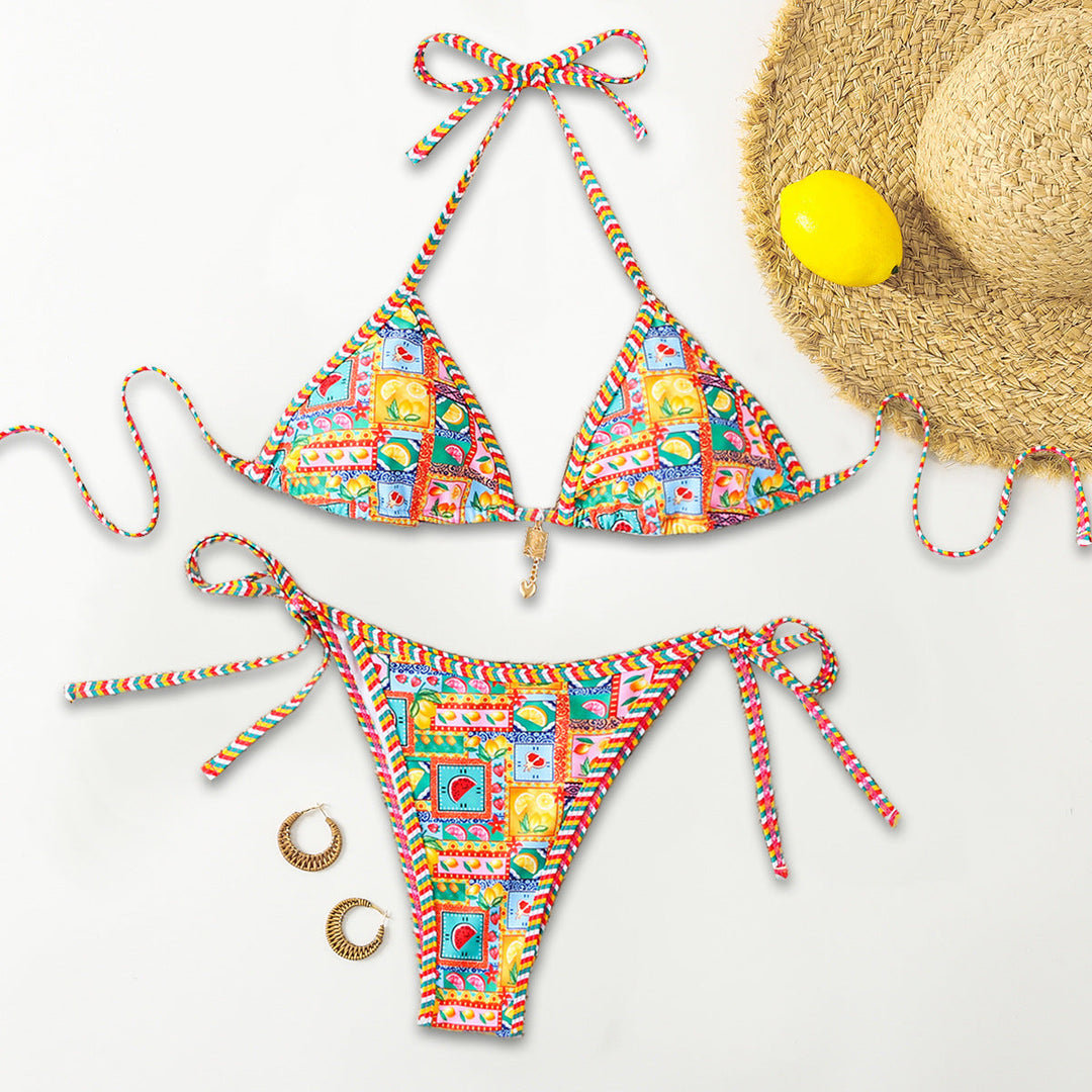 Damen Triangel-Bikini mit femininen Rüschen Drune