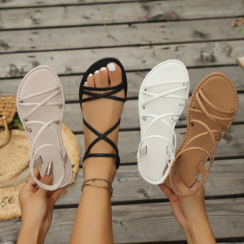 Damen Elegante Freizeit-Sandalen mit verstellbarem Riemen Drune