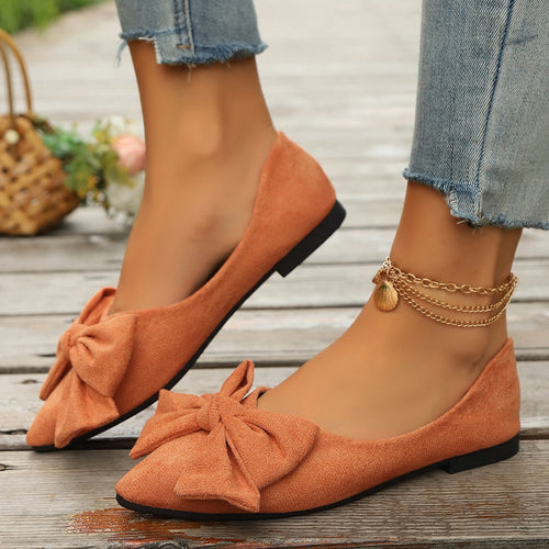 Damen Ballerinas mit großem Schleifen-Design und softem Obermaterial Drune