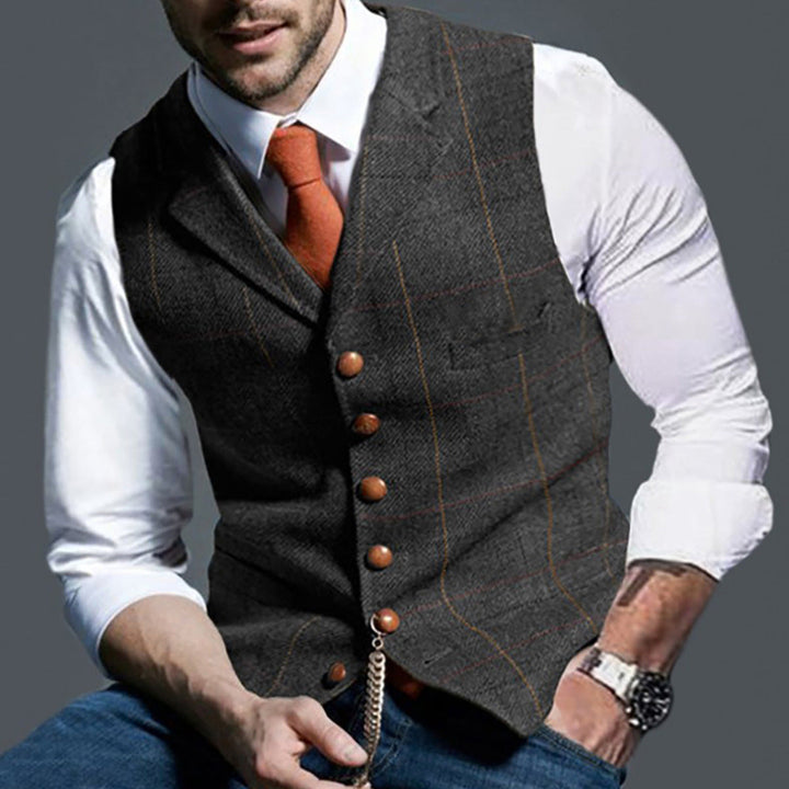 Herren elegante Trachtenweste aus hochwertigem Stoff Drune