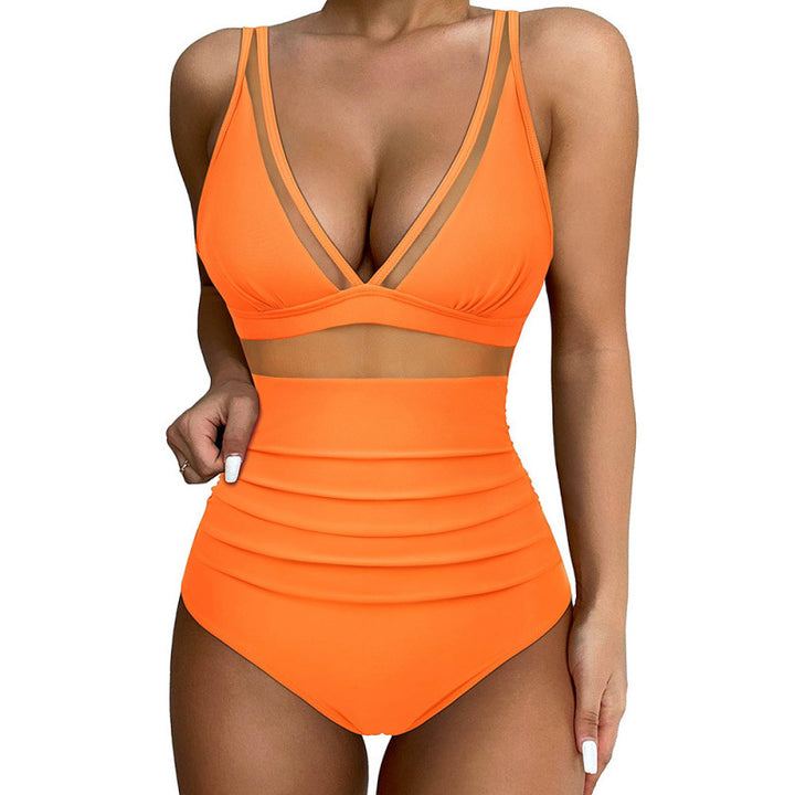 Damen Hochgeschnittener Badeanzug mit modischem Cut-Out Drune
