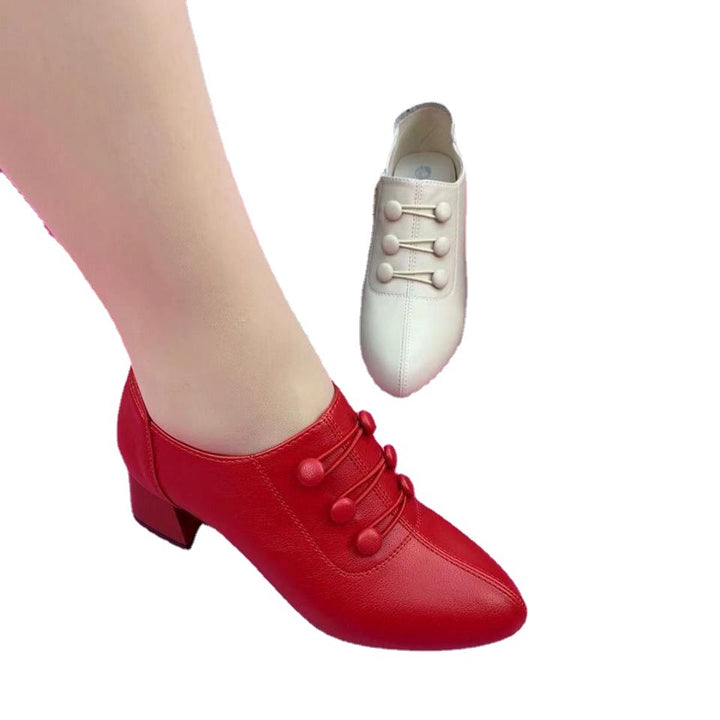 Damen nan Oxford-Pumps im Retrostil mit Zierknopfleiste und komfortablem Blockabsatz Drune