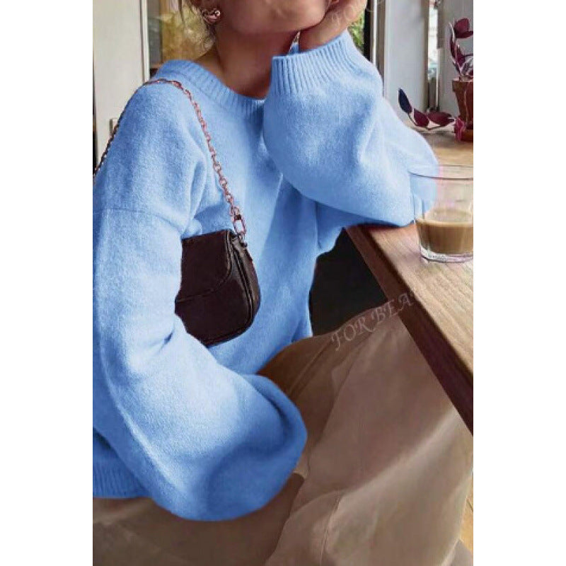 Damen kuscheliger Rundhalspullover aus feiner Strickqualitätsmischung Drune