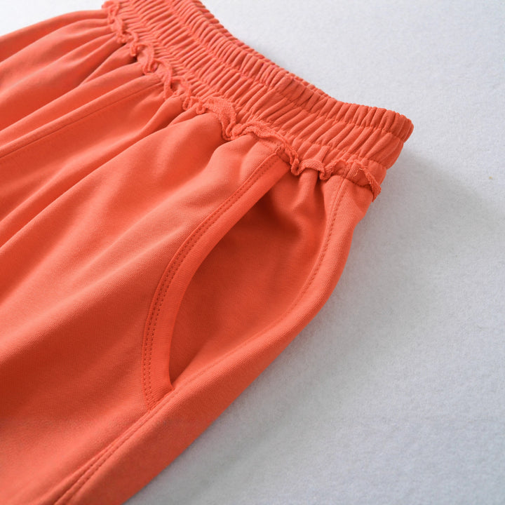 Damen weite Sporthose mit elastischem Bund und seitlichen Eingrifftaschen Drune