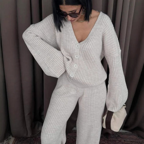 Damen Elegantes und lässiges Strickanzug Drune