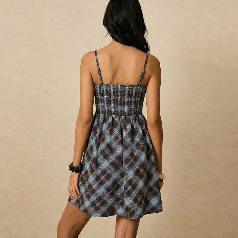 Damen Sommerkleid mit Karomuster Drune