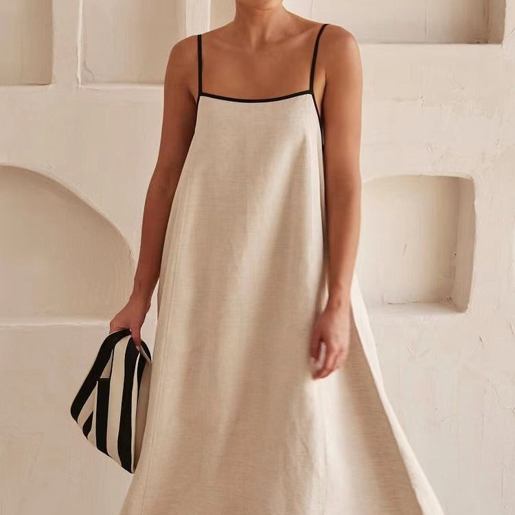 Damen luftiges Maxikleid mit feinen Trägern und elegantem Schnitt Drune