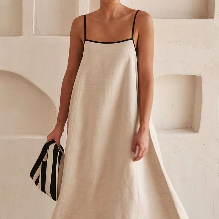 Damen luftiges Maxikleid mit feinen Trägern und elegantem Schnitt Drune