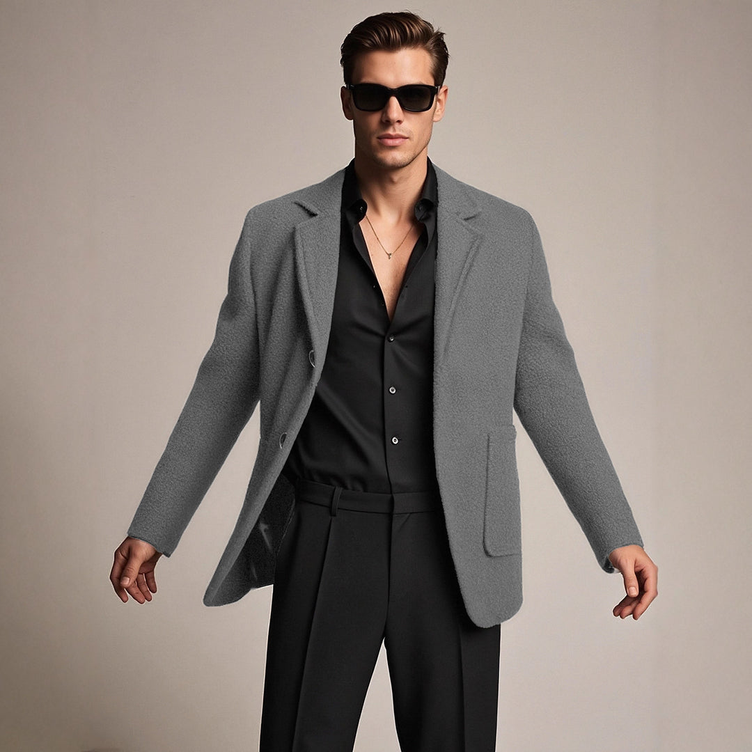 Herren eleganter und strukturierter Freizeitblazer Drune