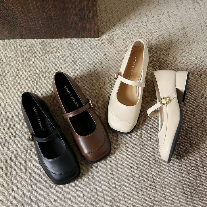 Damen Elegante Mary Janes mit modischem Riemen und komfortablem Blockabsatz Drune