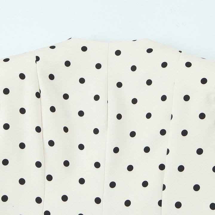 Damenbluse mit voluminösen Ärmeln und Polka-Dot-Muster Drune
