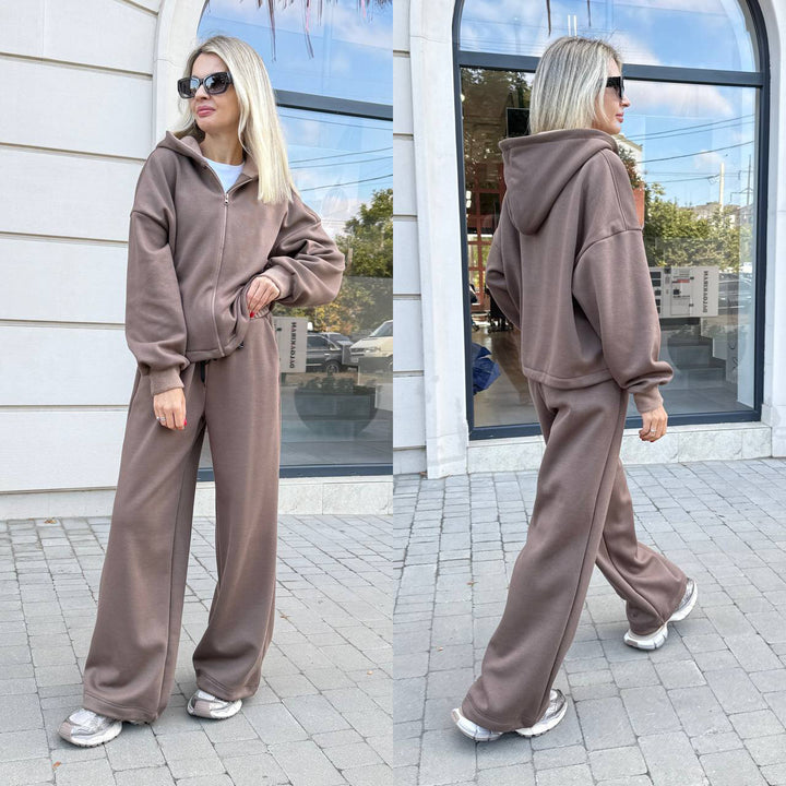 Damen sportliches Lounge-Set mit lässigem Hoodie und weitem Schnitt Drune