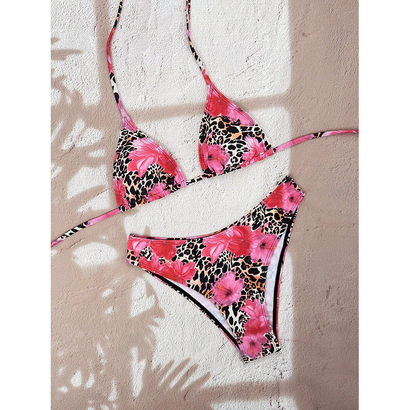 Damen Triangel-Bikini mit schickem Leo-Muster Drune