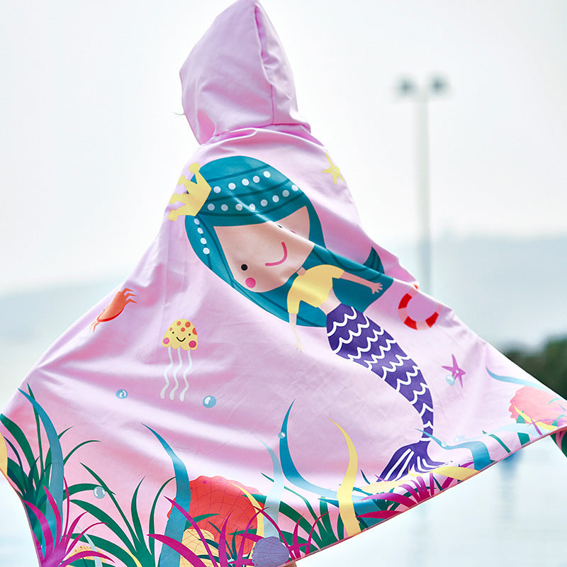 Unisex Strandponcho mit Hai-Motiv Drune