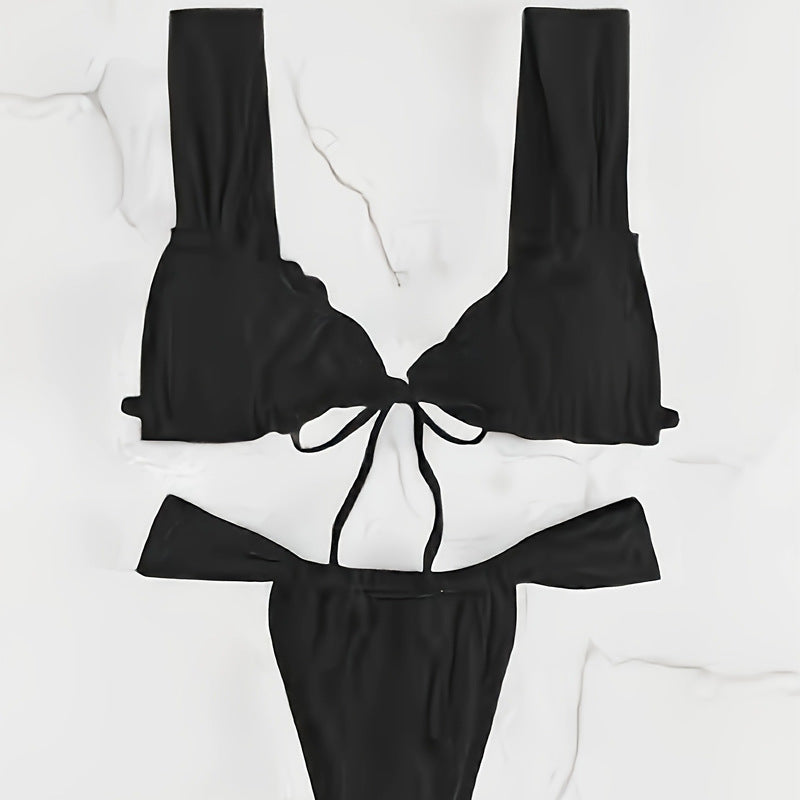 Damen Triangel-Bikini mit verstellbarem Bindeband und modischem Design Drune