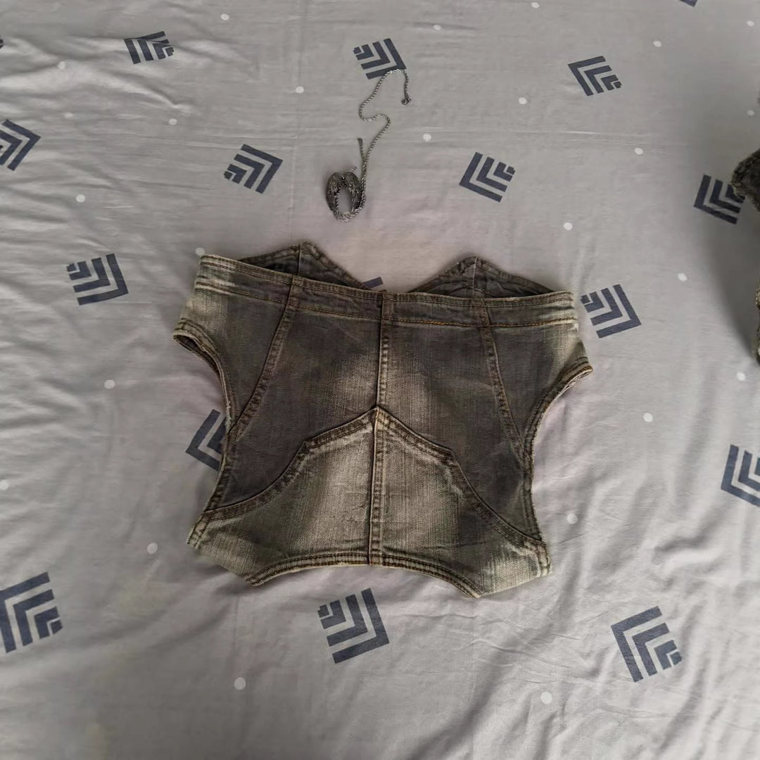Damen Jeansweste mit Taschen Drune