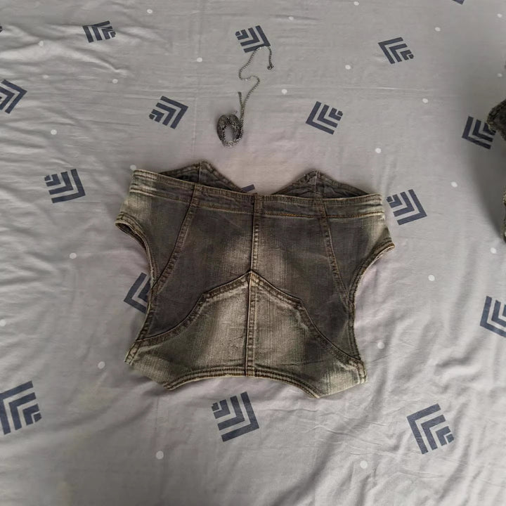 Damen Jeansweste mit Taschen Drune