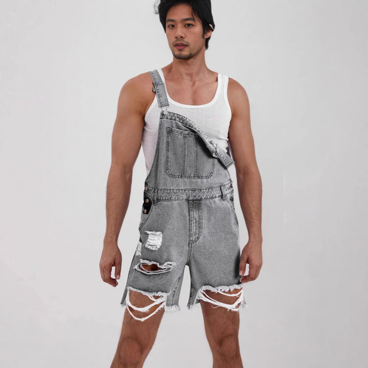 Herren Lässige Jeans-Latzhose Drune