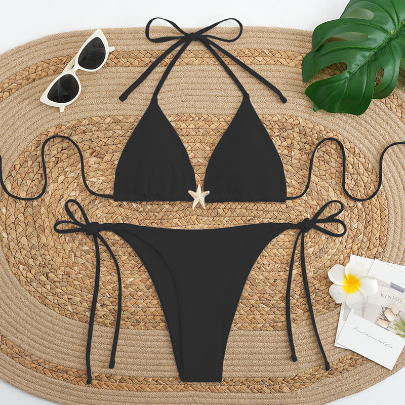 Damen Triangel-Bikini mit modischen Schnürdetails Drune