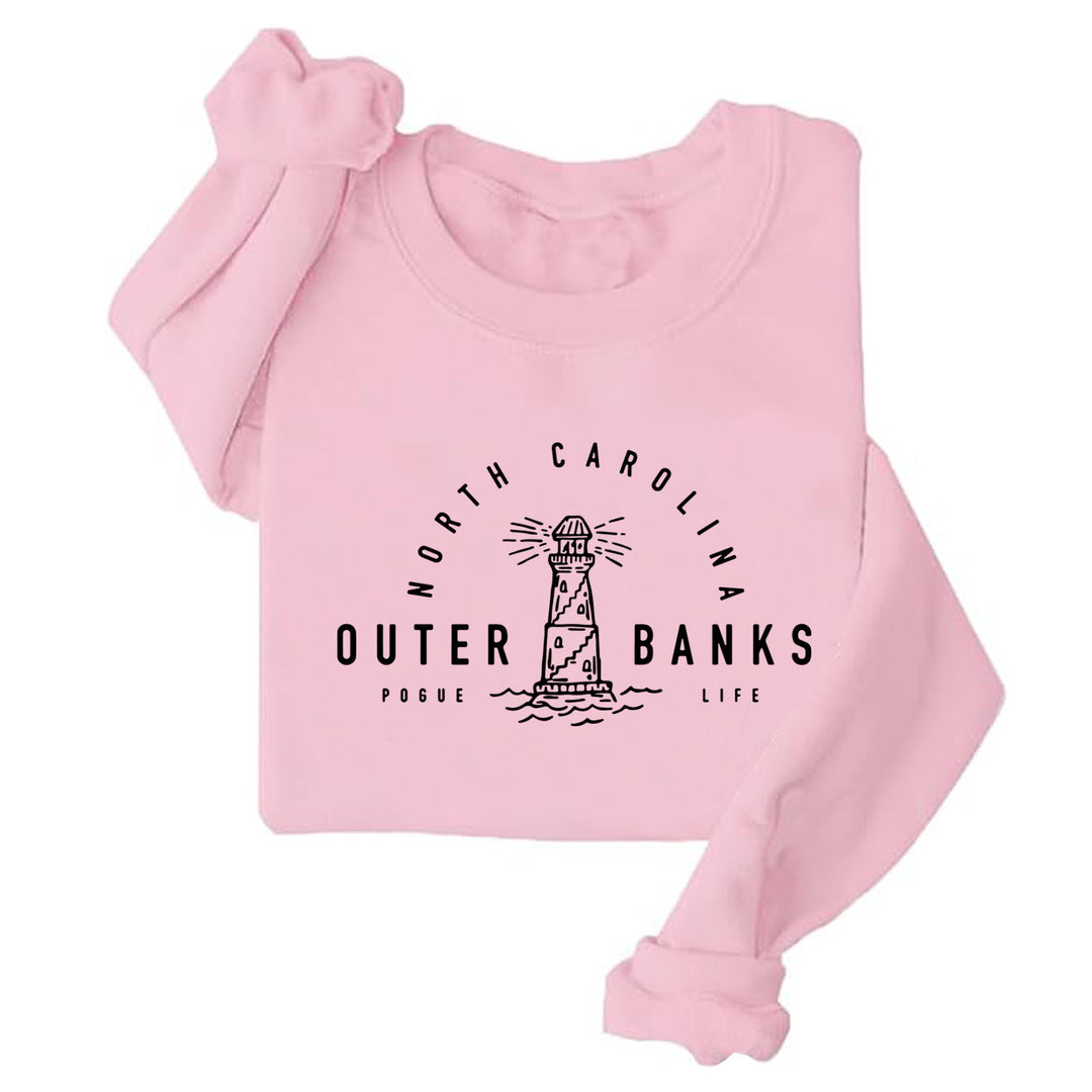 Damen Sweatshirt mit maritimem Leuchtturm-Motiv und lässigem Schnitt Drune