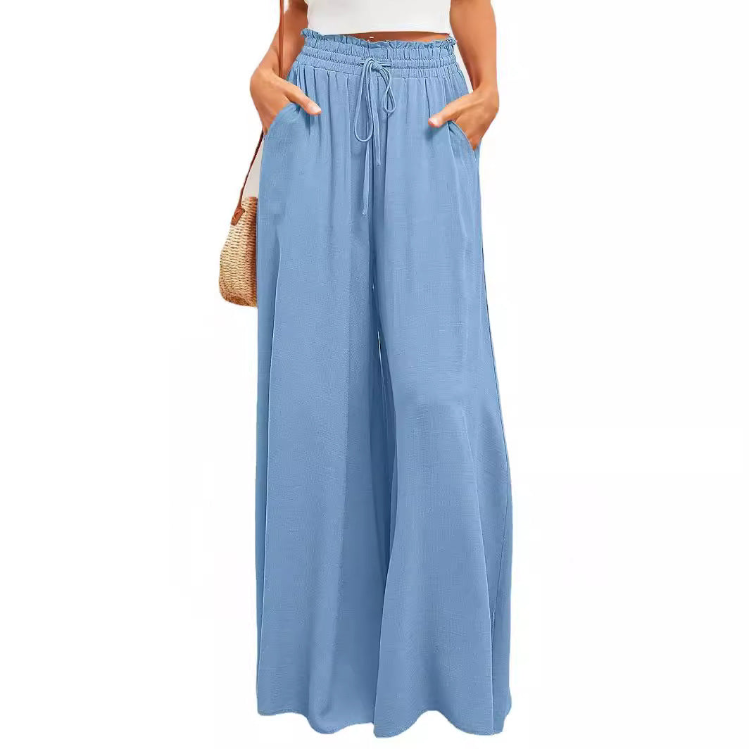 Damen Weite Palazzo-Hose mit elastischem Bund und praktischen Taschen Drune