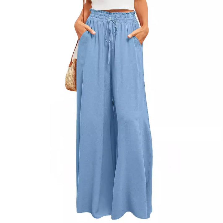 Damen Weite Palazzo-Hose mit elastischem Bund und praktischen Taschen Drune
