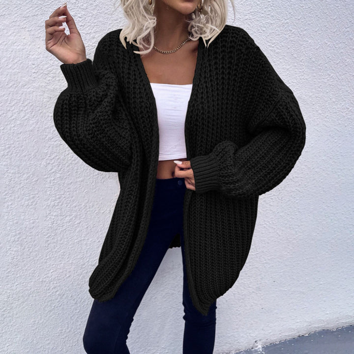 Damen Grober Strickcardigan mit oversized Schnitt und lässigen Ärmeln Drune