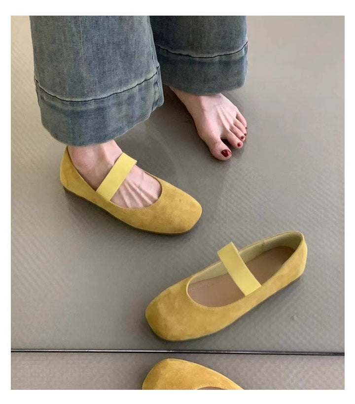 Damen Ballerinas mit komfortablem Riemen und weichem Obermaterial Drune