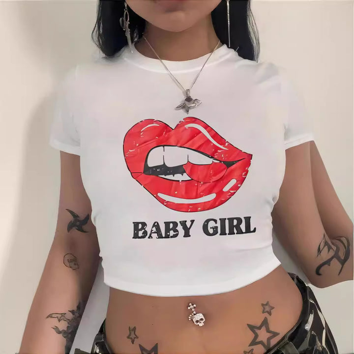 Damen Crop-Top mit innovativem Spinnen-Netz-Design Drune