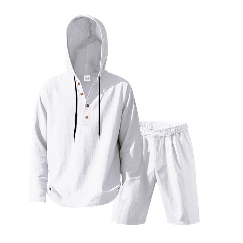 Herren lässiges Set mit Kapuze und Shorts Drune