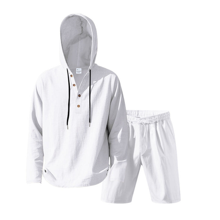 Herren lässiges Set mit Kapuze und Shorts Drune