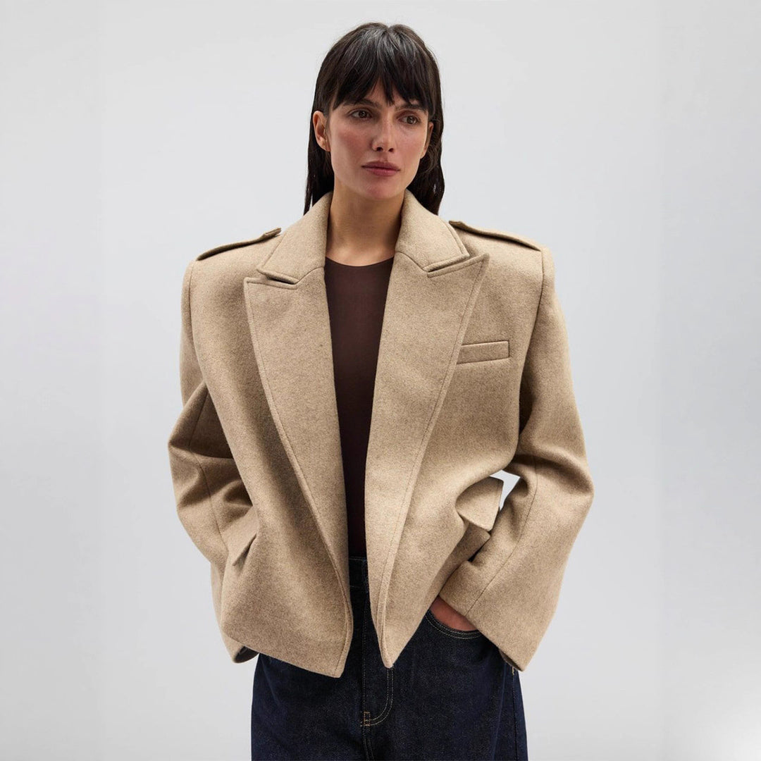 Damen eleganter Oversized-Blazer mit feiner Textur und praktischen Taschen Drune