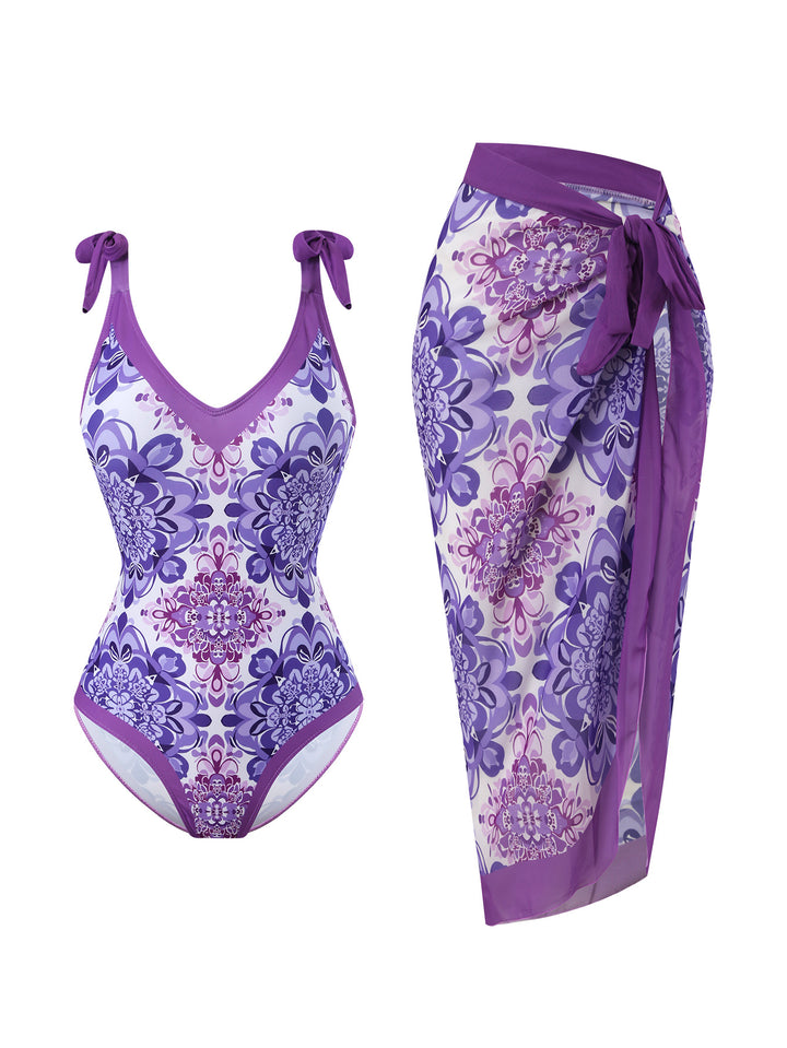 Damen Badeanzug und Strandrock mit Lemon-Design Drune