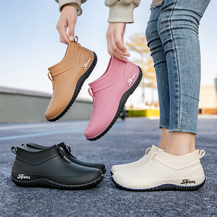 Damen bequeme Gummistiefel mit rutschfester Sohle Drune