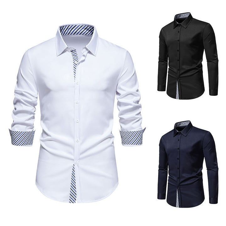Herren Langarmhemd mit modernem Kontrastdesign Drune