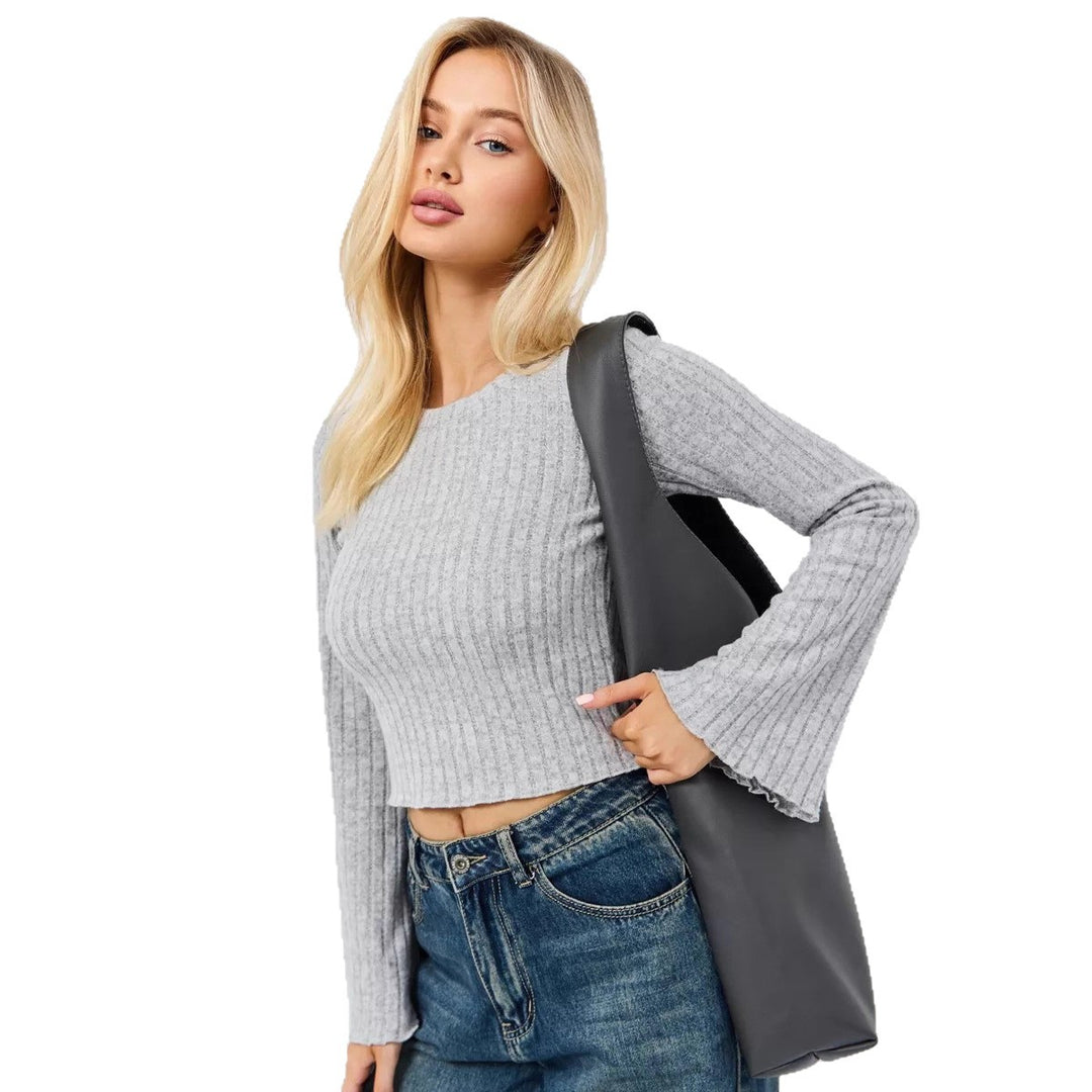 Damen Crop-Top mit weitem Arm Drune