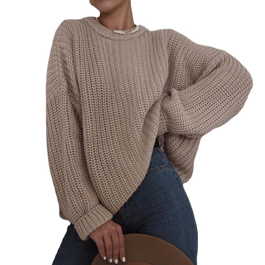 Damen Grobstrickpullover mit weitem Schnitt und lässigem Design Drune
