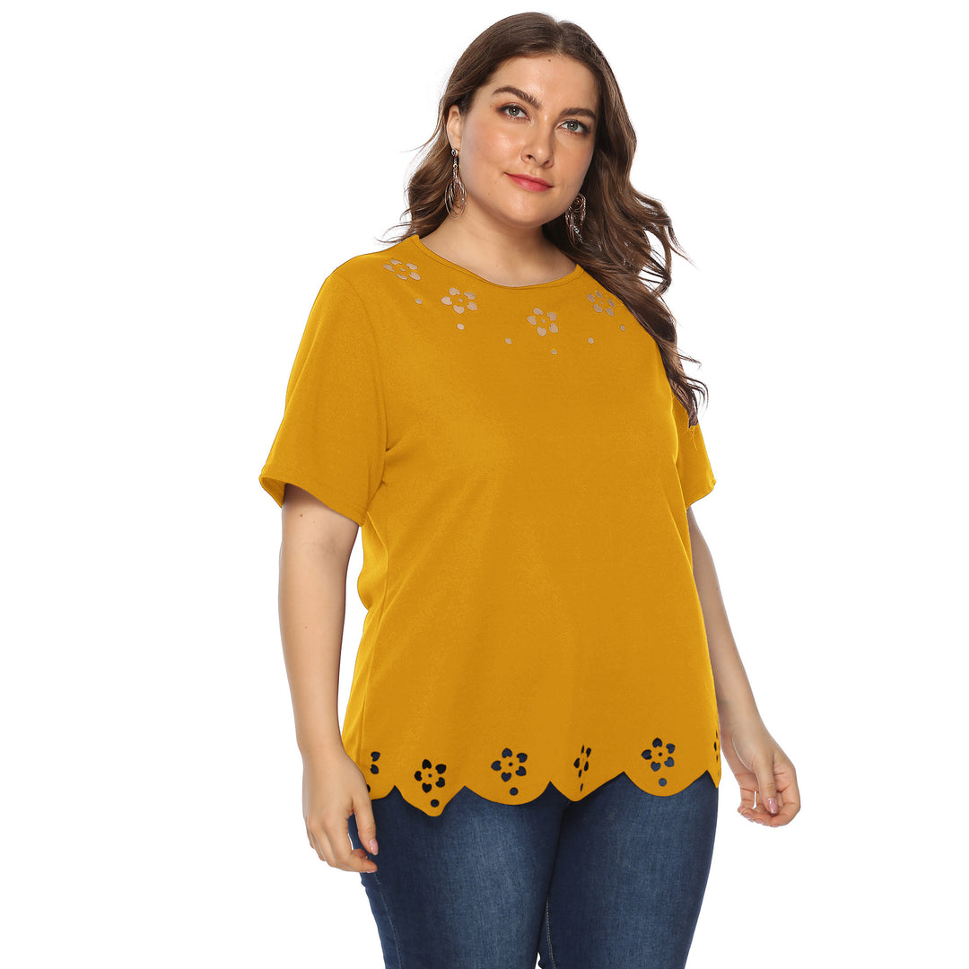 Damen elegantes Oberteil mit dekorativen Blumenstickereien Drune