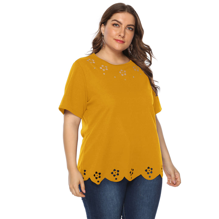 Damen elegantes Oberteil mit dekorativen Blumenstickereien Drune