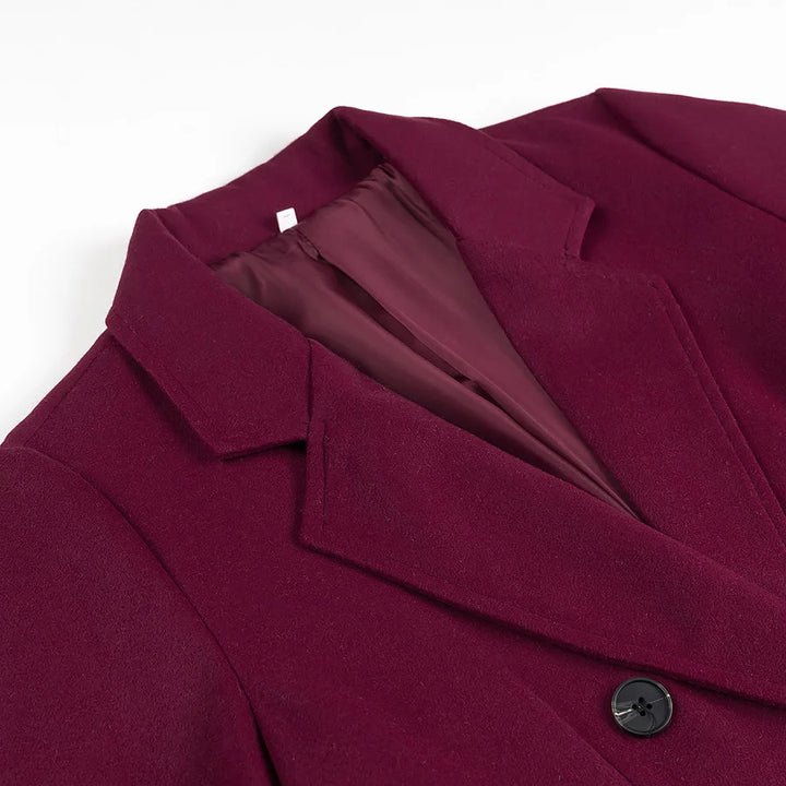 Damen eleganter langarm Mantel im Doppelreiher-Stil Drune