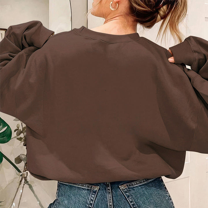 Damen Sweatshirt mit lässigem Statement-Print und weiten Ärmeln Drune