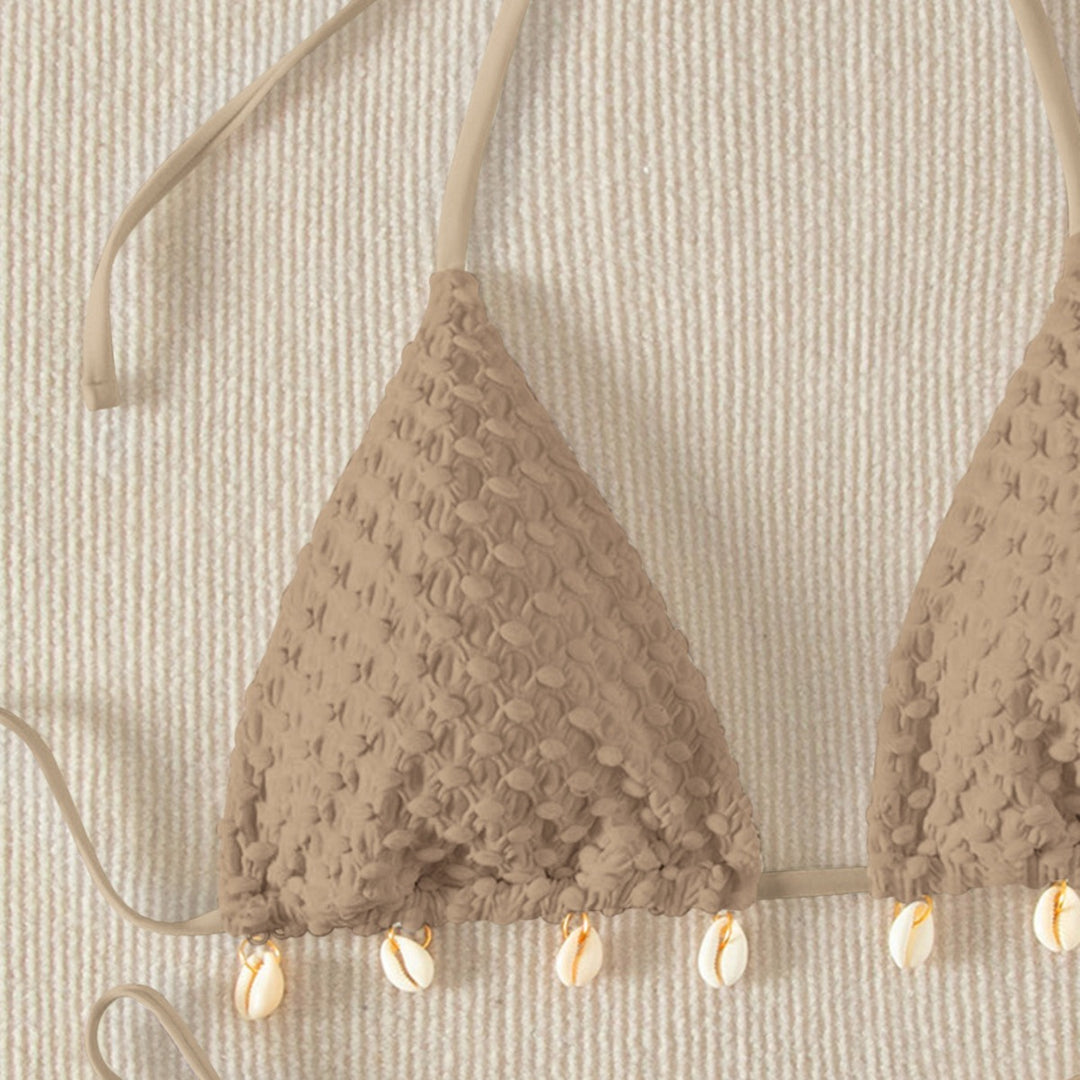 Damen Triangel-Bikini mit Muschelschmuck Drune