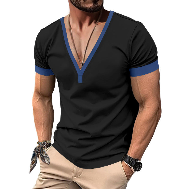 Herren modernes V-Ausschnitt T-Shirt Drune