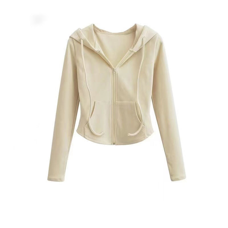 Damen modischer Kapuzenpullover mit praktischem Reißverschluss Drune